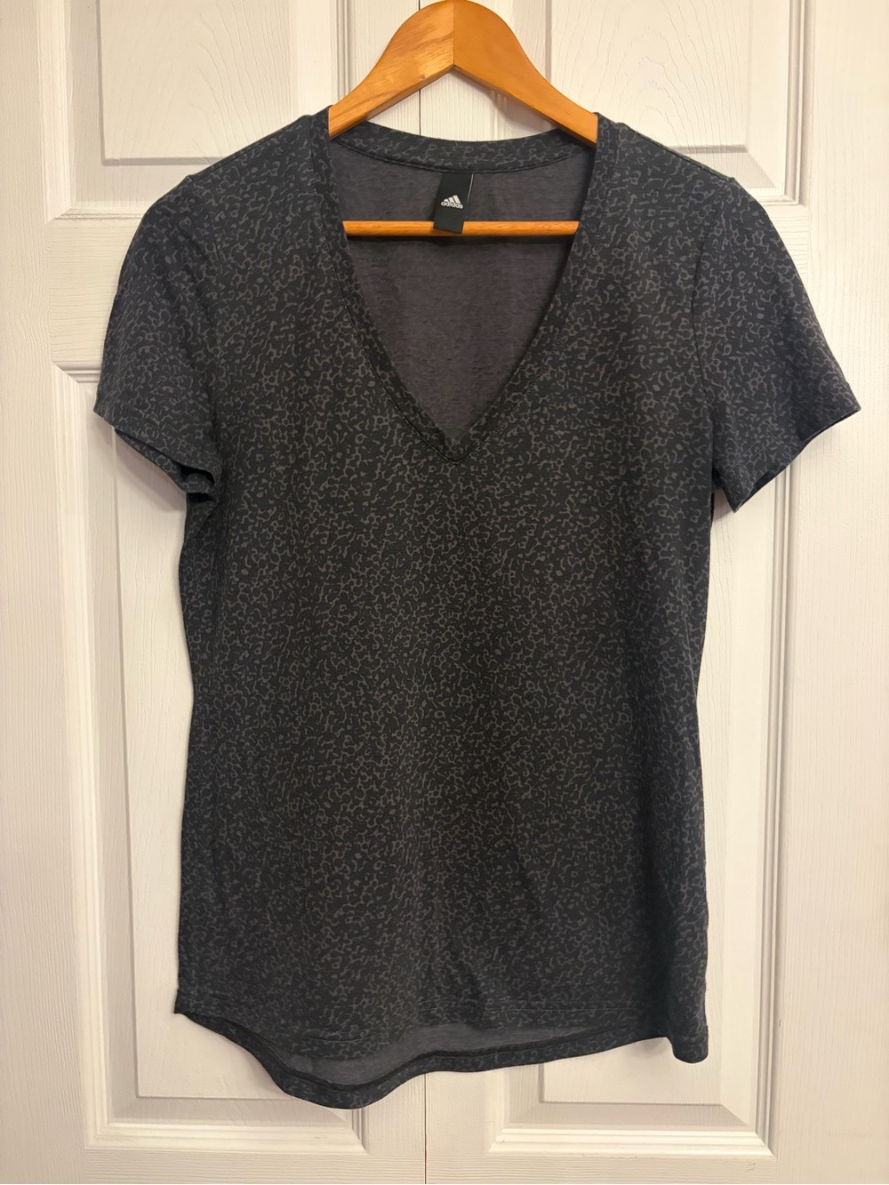 adidas Charcoal Gray V-Neck Short Sleeve Tee